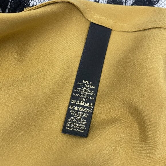 Agent Provocateur Nayeli Gold Black Silk Slip Dress AP2 Small - Picture 10 of 16